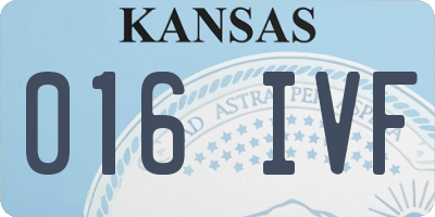 KS license plate 016IVF