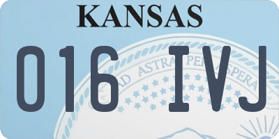 KS license plate 016IVJ