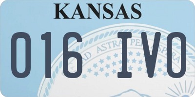 KS license plate 016IVO