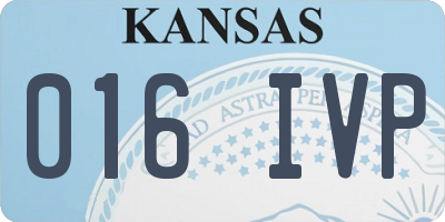 KS license plate 016IVP