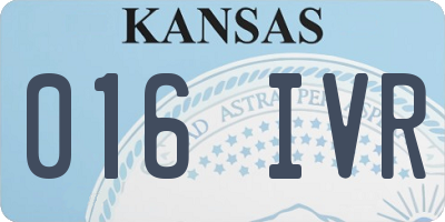 KS license plate 016IVR