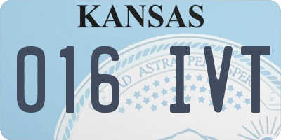 KS license plate 016IVT