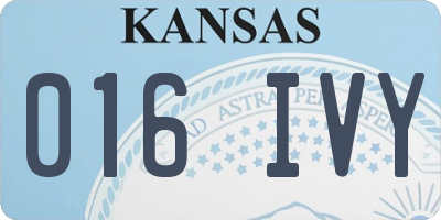 KS license plate 016IVY