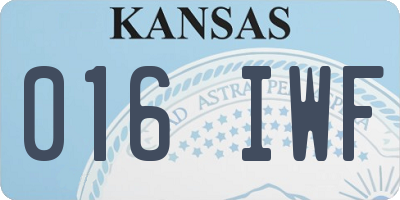 KS license plate 016IWF