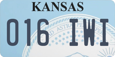 KS license plate 016IWI