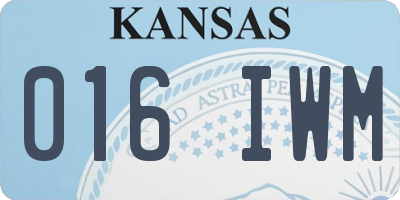 KS license plate 016IWM
