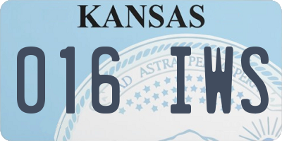 KS license plate 016IWS