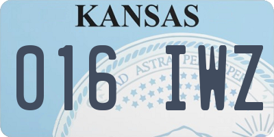 KS license plate 016IWZ