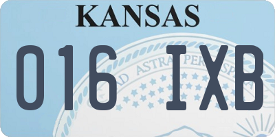 KS license plate 016IXB