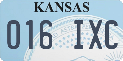 KS license plate 016IXC