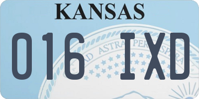 KS license plate 016IXD