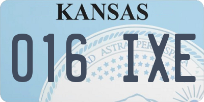 KS license plate 016IXE