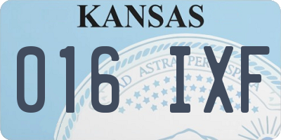 KS license plate 016IXF