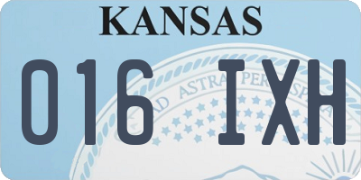 KS license plate 016IXH
