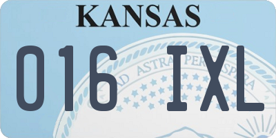 KS license plate 016IXL
