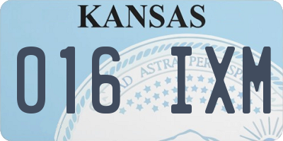 KS license plate 016IXM