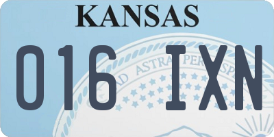 KS license plate 016IXN