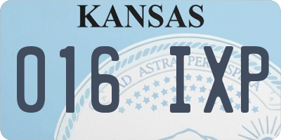 KS license plate 016IXP