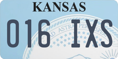 KS license plate 016IXS