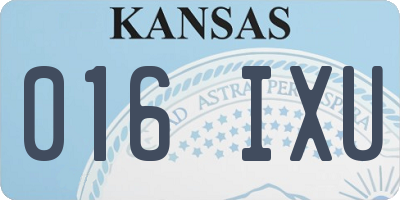 KS license plate 016IXU