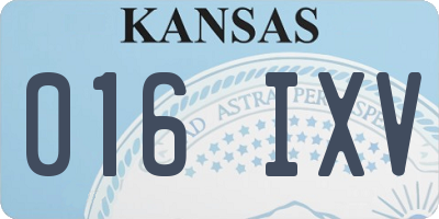 KS license plate 016IXV