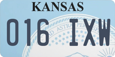 KS license plate 016IXW