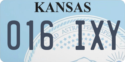 KS license plate 016IXY