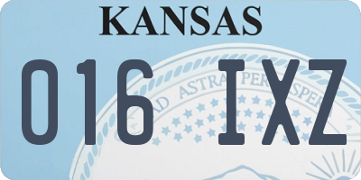 KS license plate 016IXZ