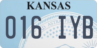 KS license plate 016IYB