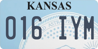 KS license plate 016IYM