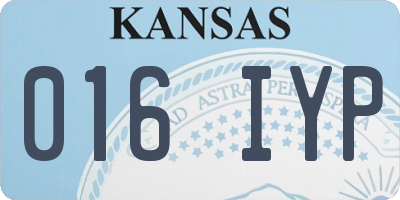 KS license plate 016IYP