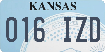 KS license plate 016IZD