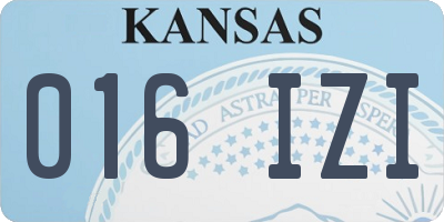KS license plate 016IZI