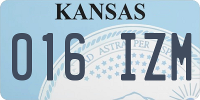 KS license plate 016IZM