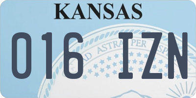 KS license plate 016IZN
