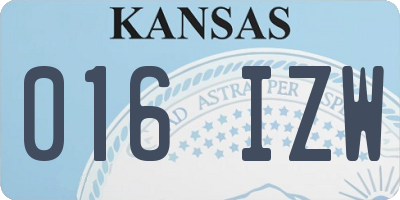 KS license plate 016IZW