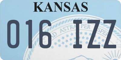 KS license plate 016IZZ