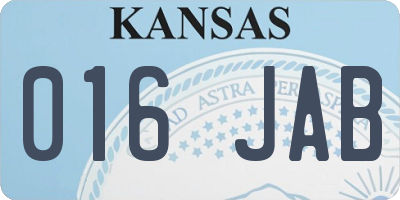 KS license plate 016JAB