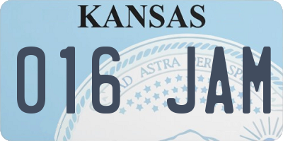 KS license plate 016JAM