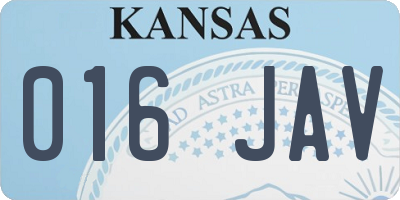 KS license plate 016JAV