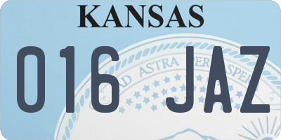 KS license plate 016JAZ