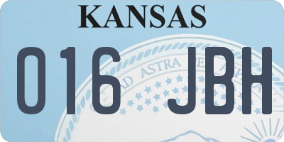KS license plate 016JBH