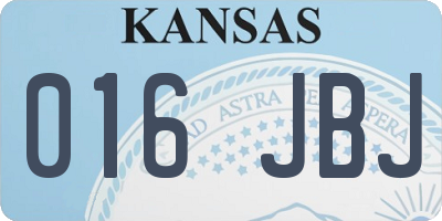 KS license plate 016JBJ