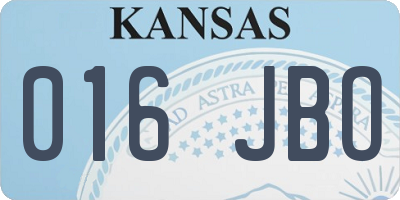 KS license plate 016JBO