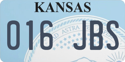 KS license plate 016JBS