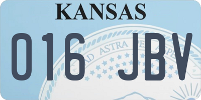KS license plate 016JBV