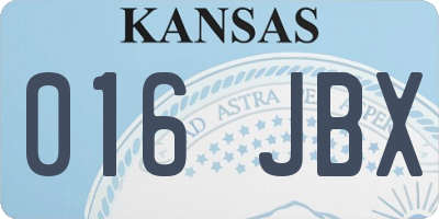 KS license plate 016JBX