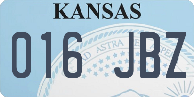KS license plate 016JBZ