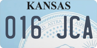 KS license plate 016JCA