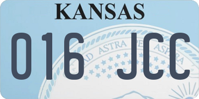 KS license plate 016JCC